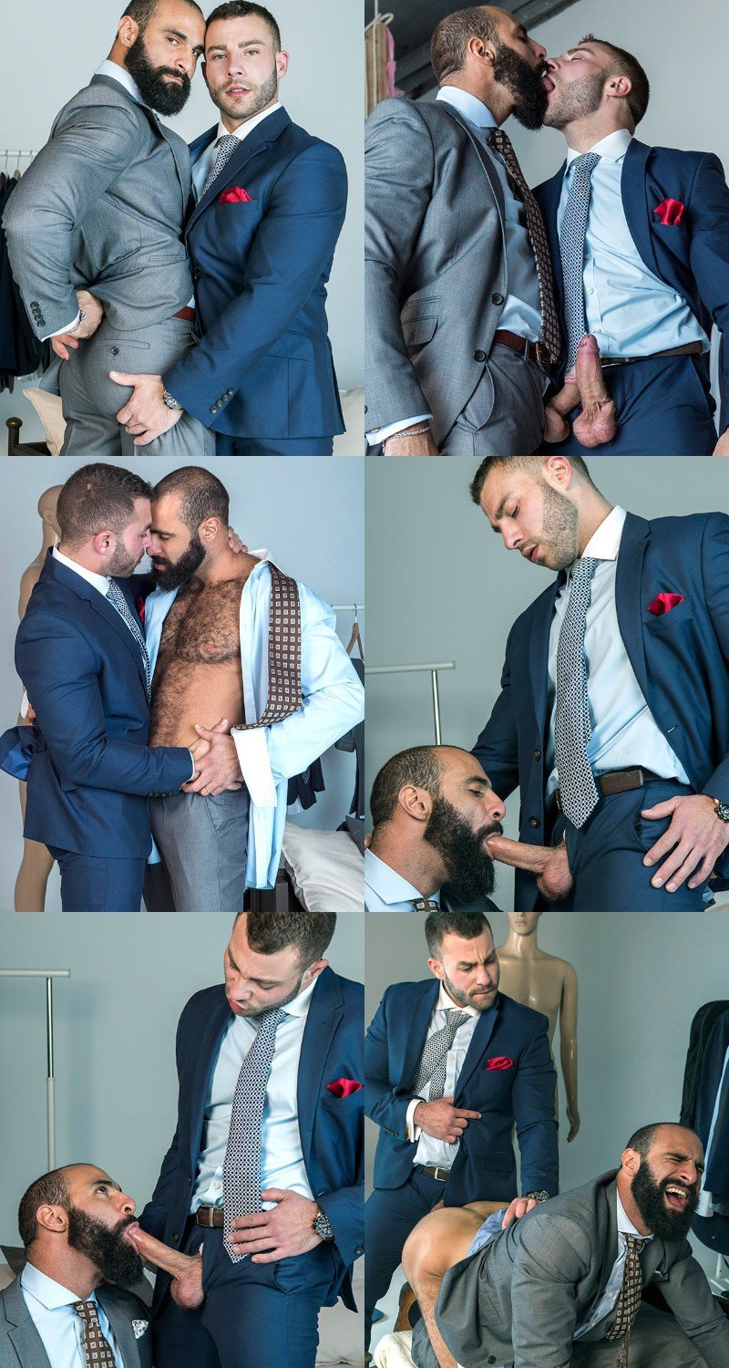 Sexy Bearded Fashion Model Fucks the Dresser Before Photo Shoot