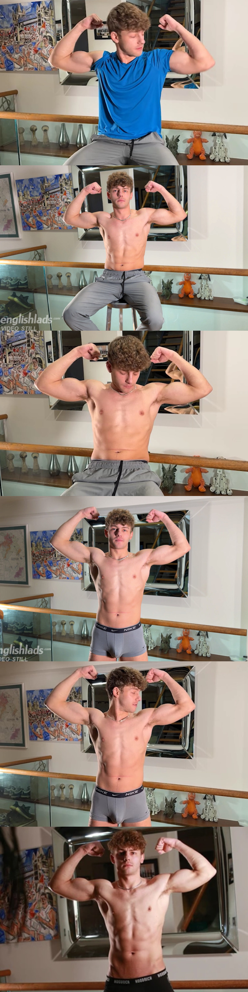 Lucian Power jacks off his uncut cock to a messy end