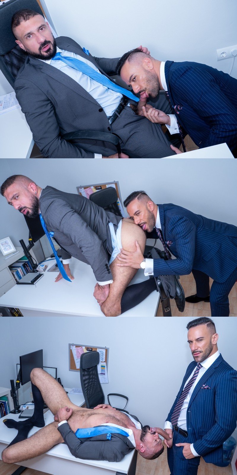 Male Secretary Eases His Straight Boss' Blue Balls