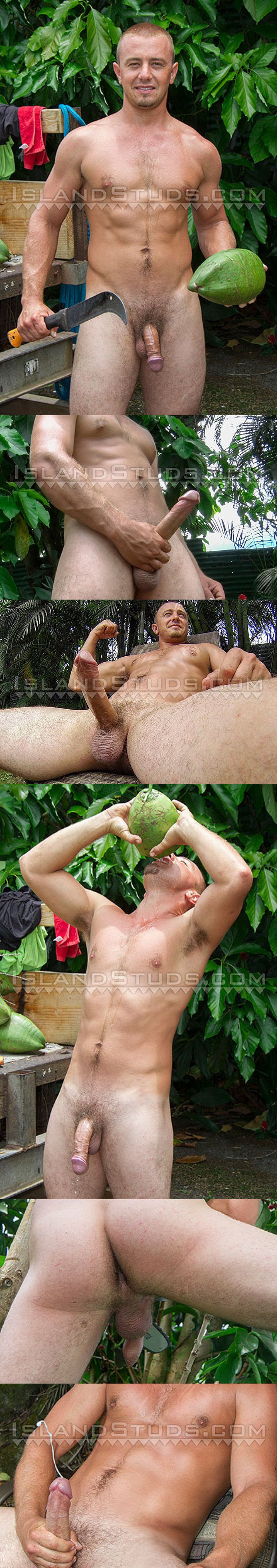 Brett The Muscle Surfer Strokes His Uncut Cock To Ejaculation