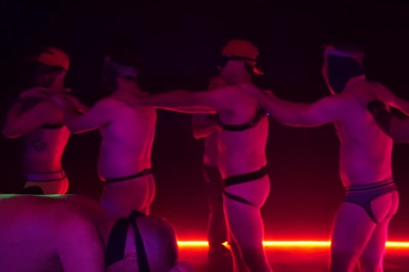 Hung Tops Fill Blindfolded Bottoms at Fetish Party