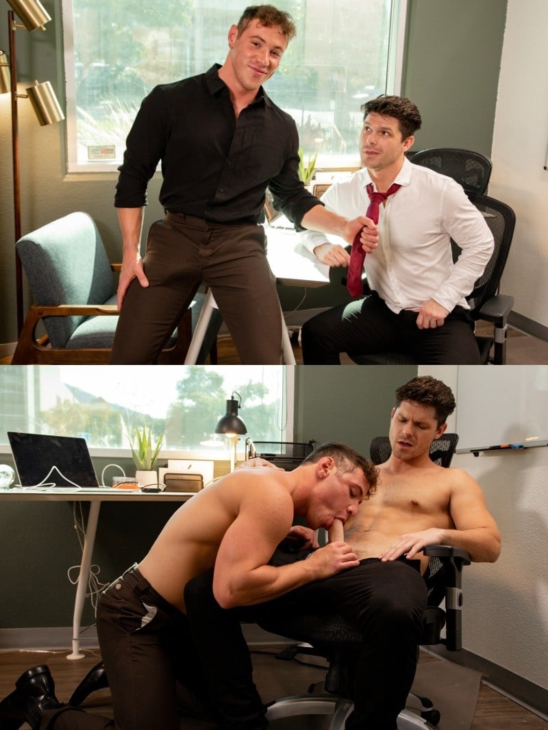 Co-Workers Relieving Stress in Office Flip-Fuck on Cock4Cock