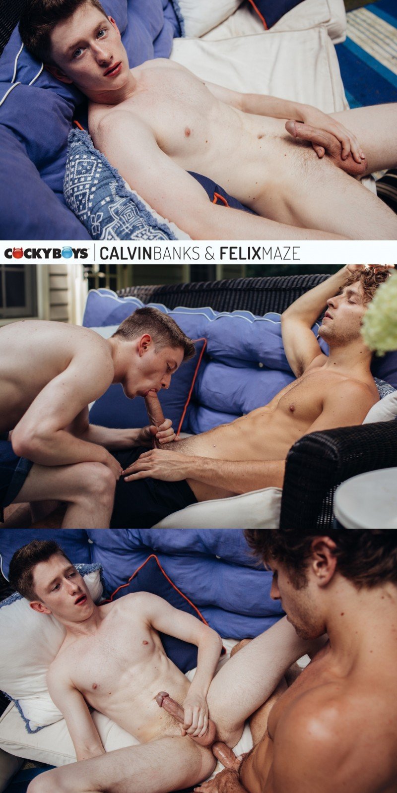 Calvin Banks Welcomes New Cocky Boy Felix Maze in a Fresh Bareback Scene