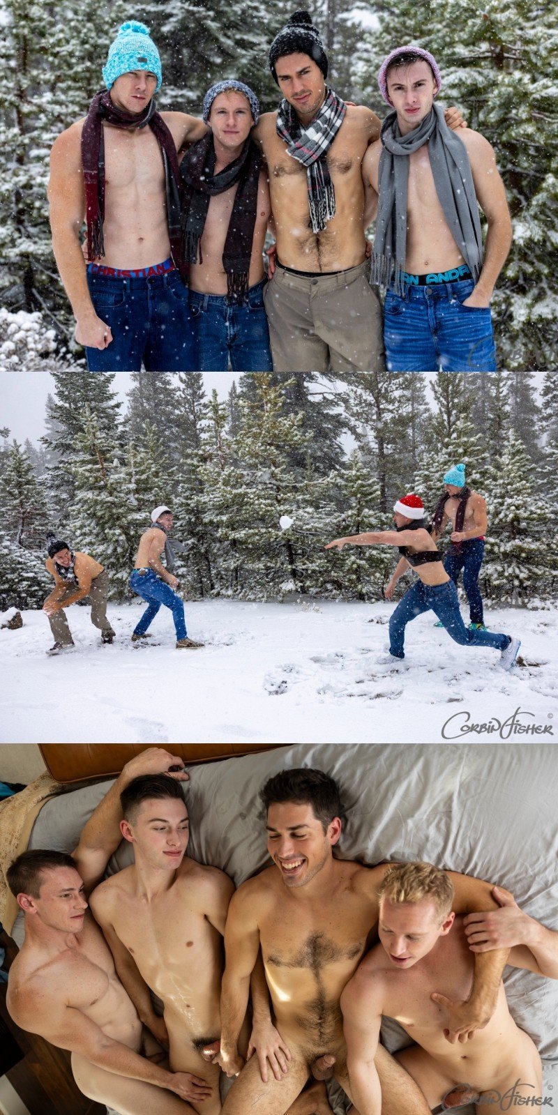 4 Corbin Fisher Boys Get Cozy for Christmas