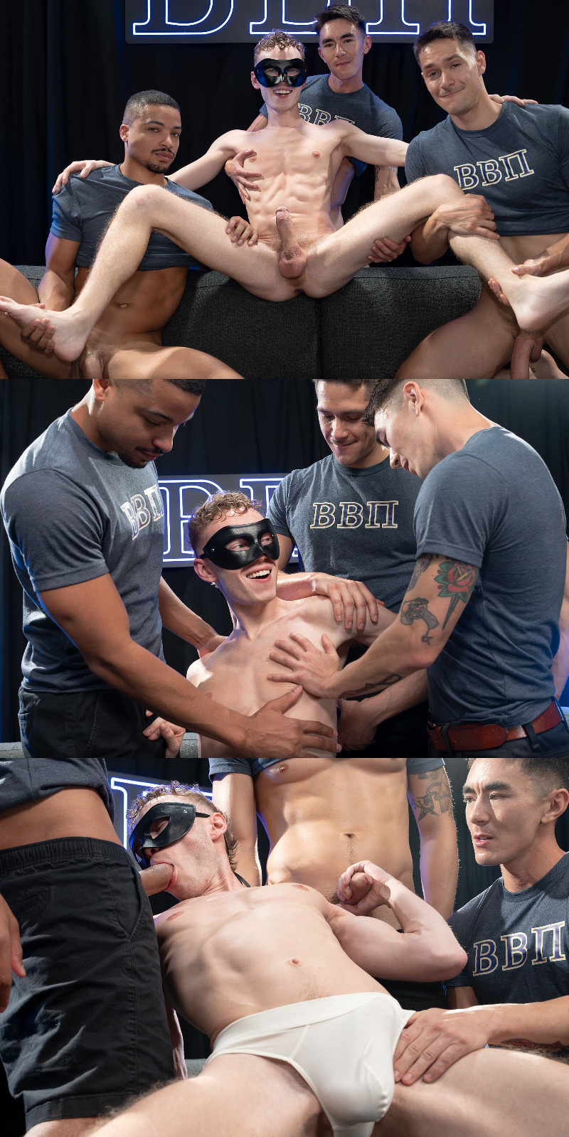 Zander Woodz, Cody Seiya & Q Moore give Lucky Banks a crazy ride gang bang!