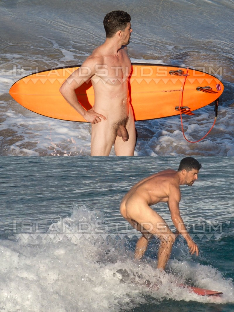 Men surfing naked