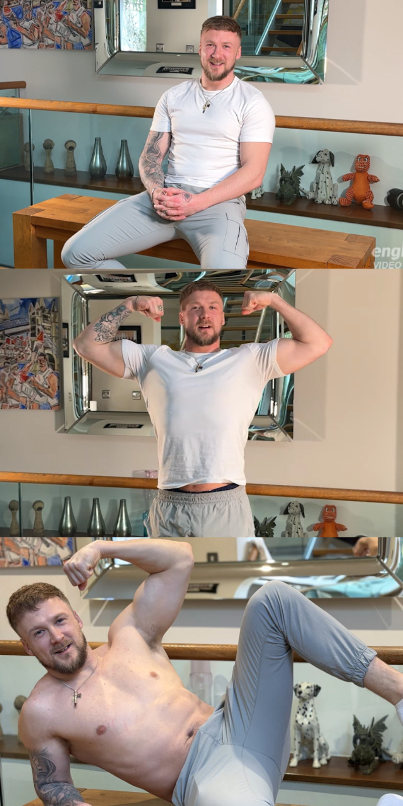 Adrian Finch jerks off his 8-inch Uncut Cock and finishes with a bang!