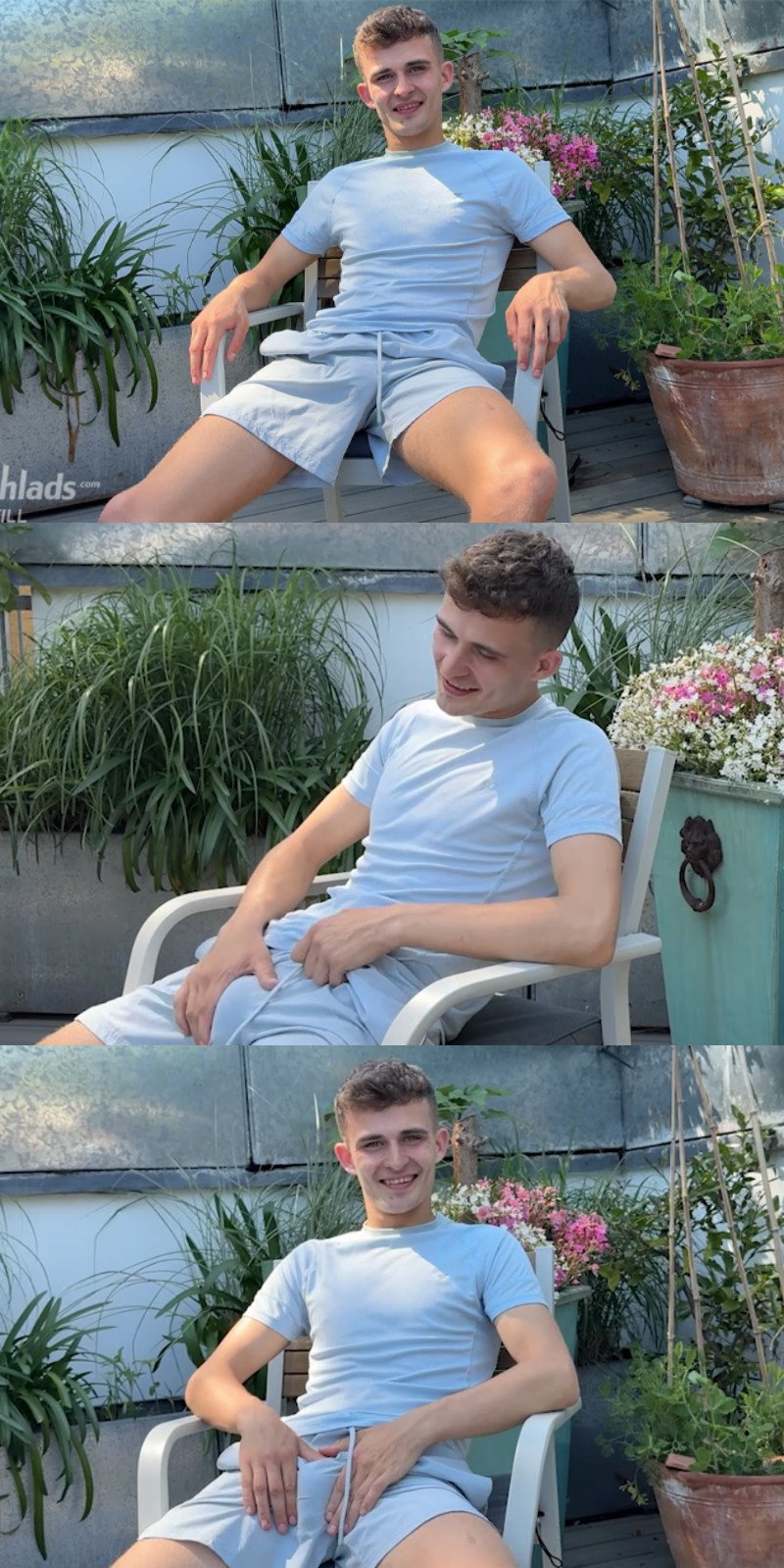 Seb Butler gets frisky & has fun jerking off his uncut cock