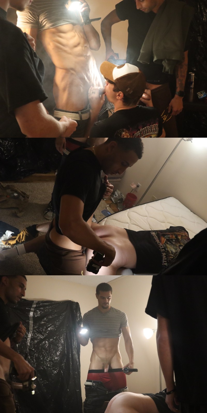 Twink is filled with hot cum from both ends by different sluts