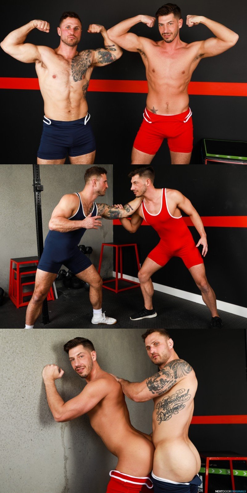 Wrestling Rivals Hate Fuck in the Locker Room on Cock4Cock