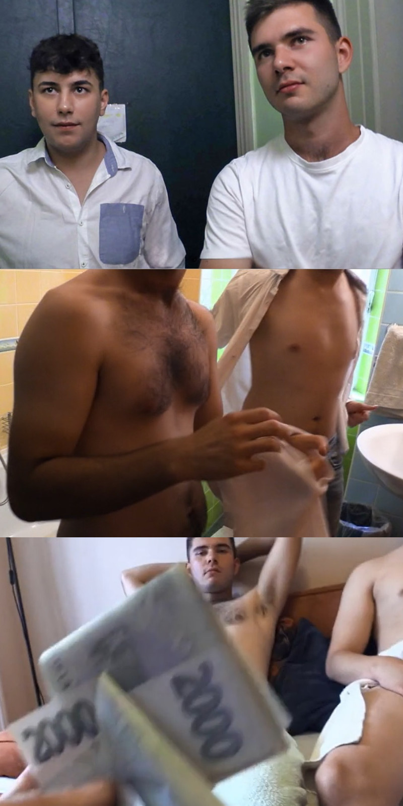 Twinks get double penetrated for cold hard cash