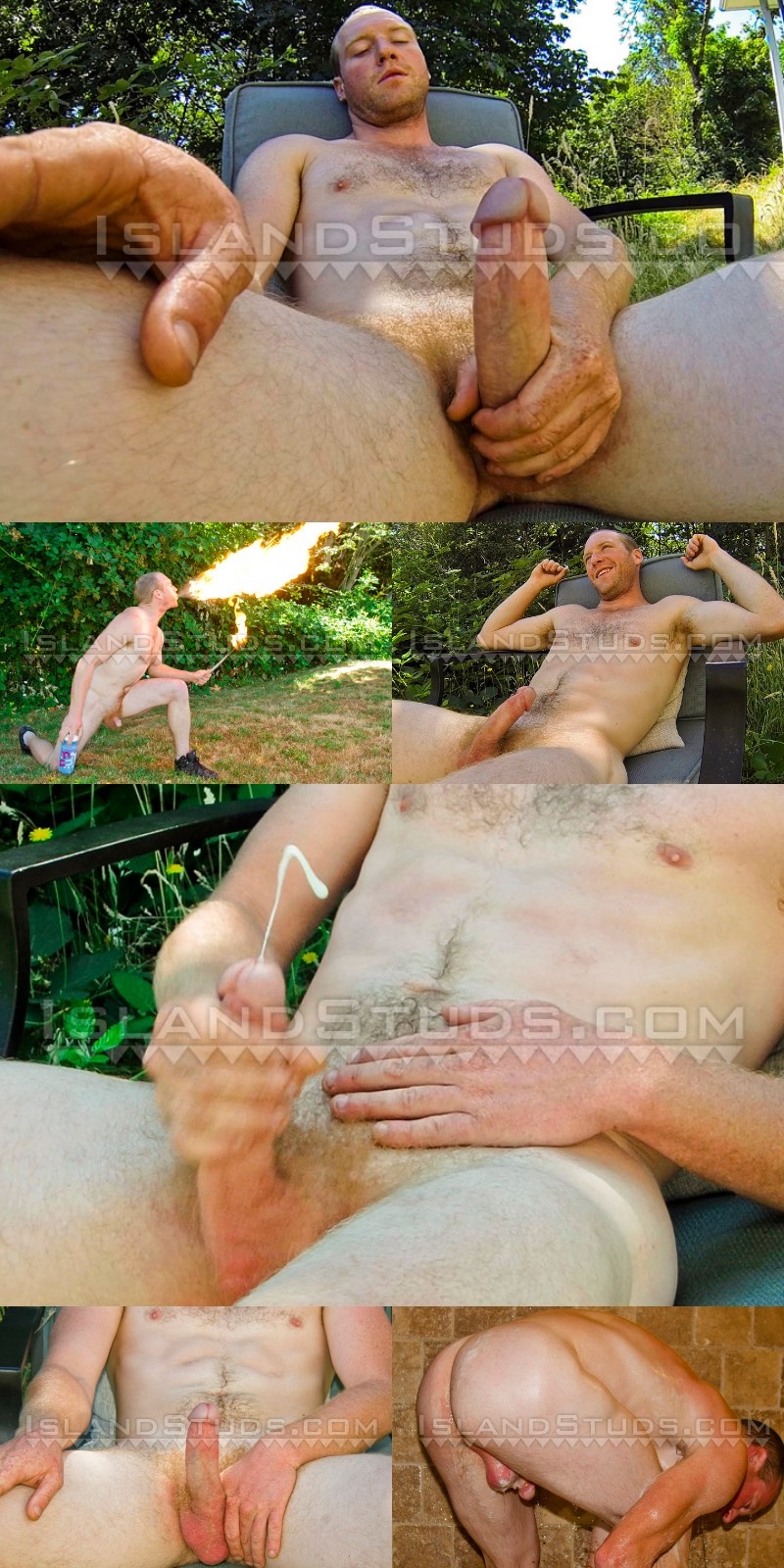 Naked Redhead Breathes Fire & Blows Flying Cumshot!