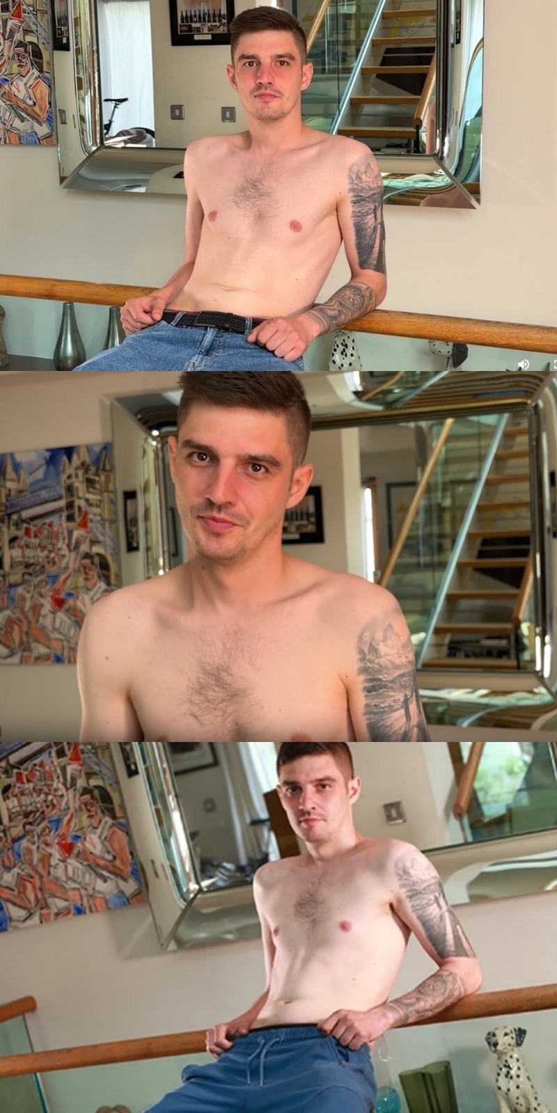 Straight UK Lad Squirts Cum All Over Himself