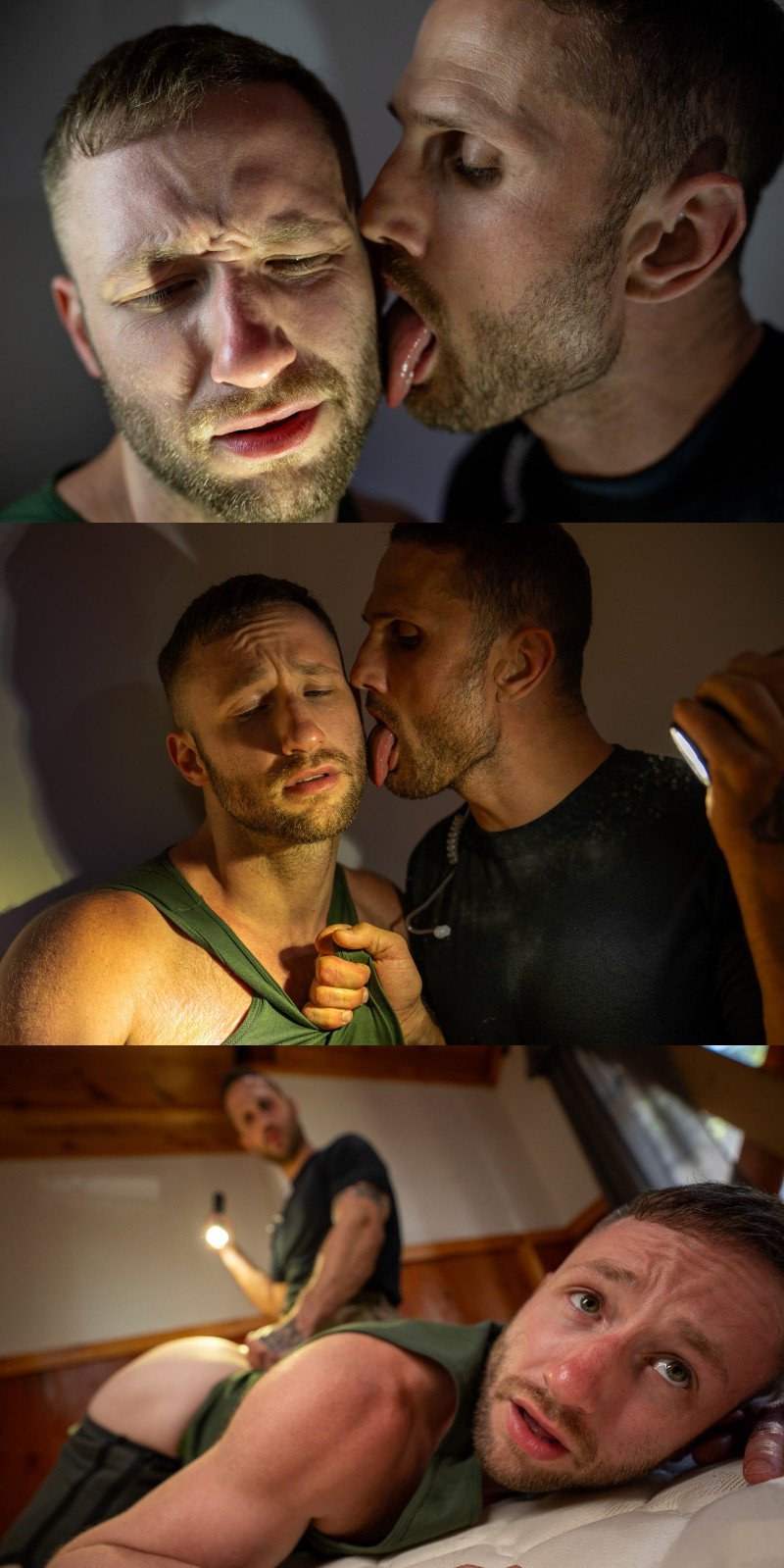 Blain O'Connor uses his Huge bareback dick to pound Miles Fallon face and behind