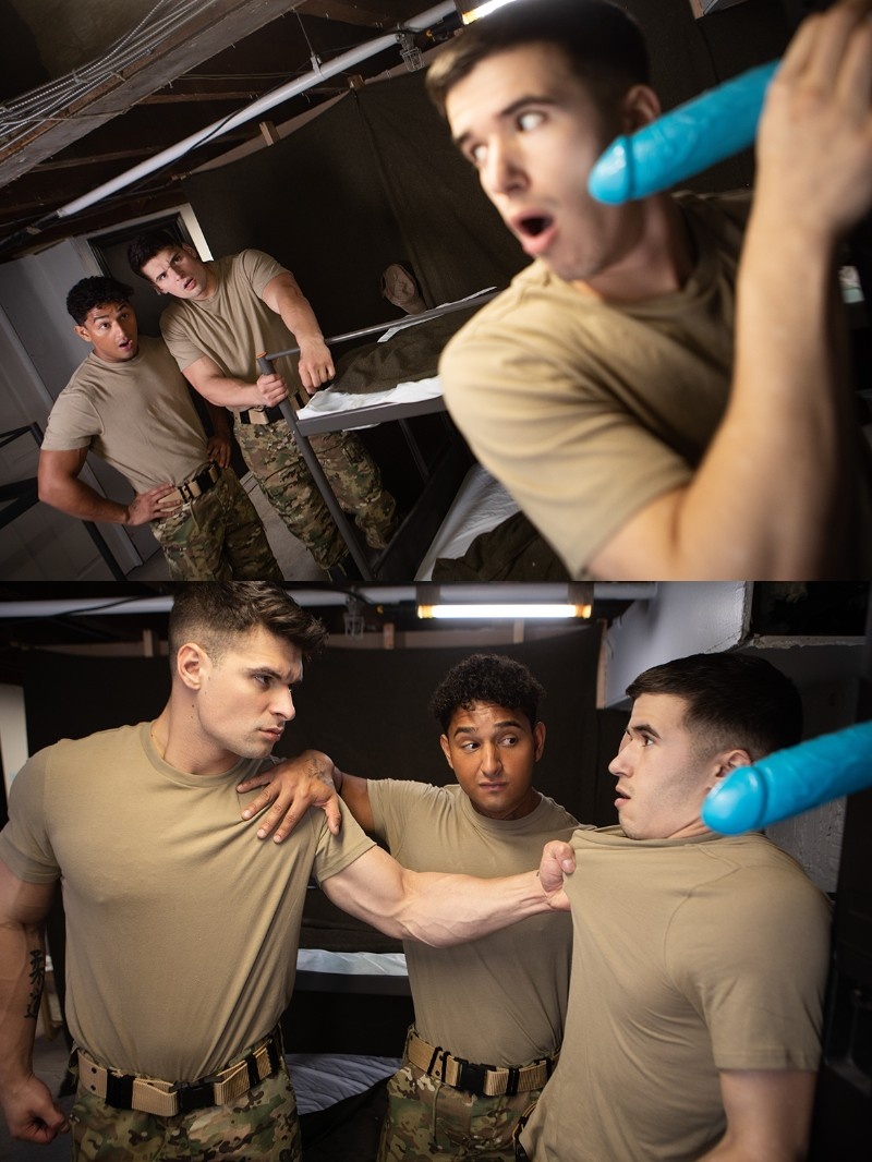 Hunk Secretly Watches Soldiers Fucking in Their Bunk