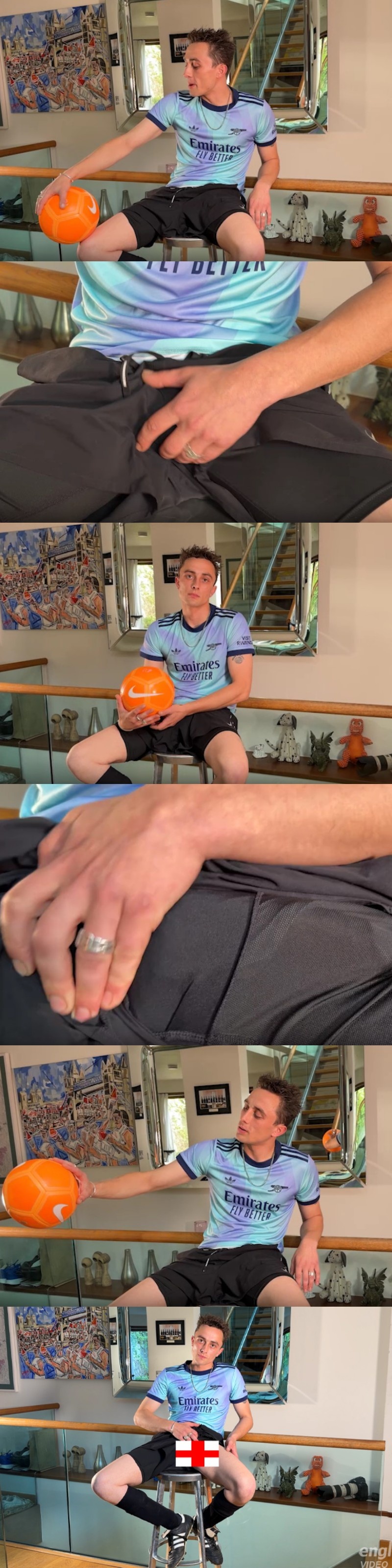 Straight Dude Aiden Headon uses his 7-inch uncut cock to blow his load
