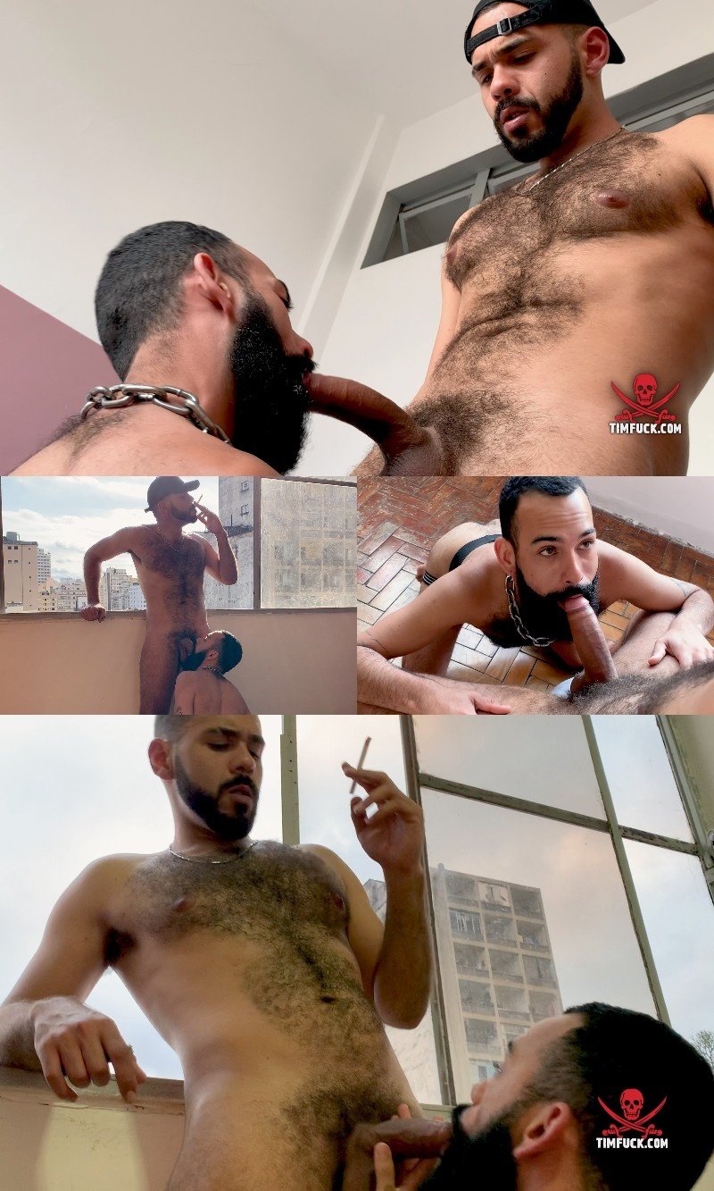 Hung Brazilian Gives Bottom's Hairy Hole a Rough Ride