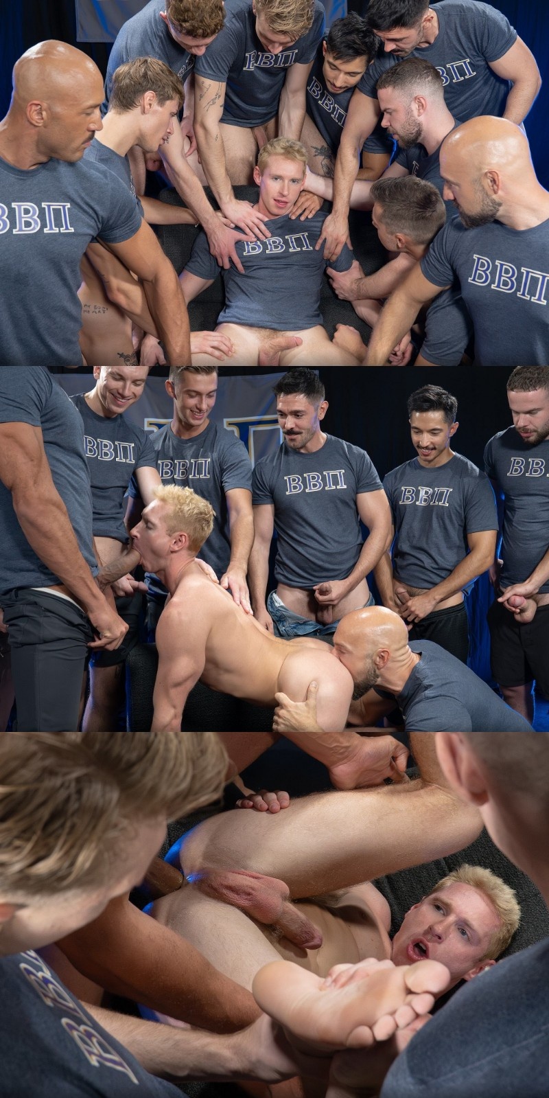 Grayson Cole's hole got quite the drilling party going on by multiple hot cocks!