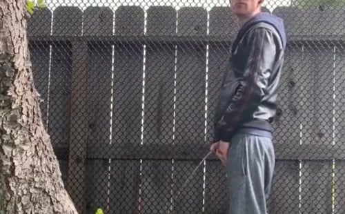 Nice dude caught pissing in the park