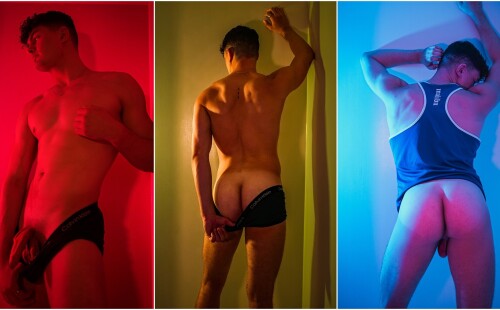 James Ash nude in colours