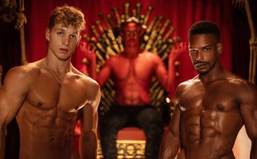 Ripped hunks Felix Fox and Adrian Hart fuck each other