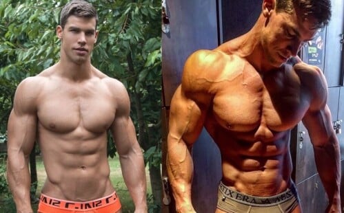 Hungarian porn star and bodybuilder Csaba Szigeti wearing tight undies
