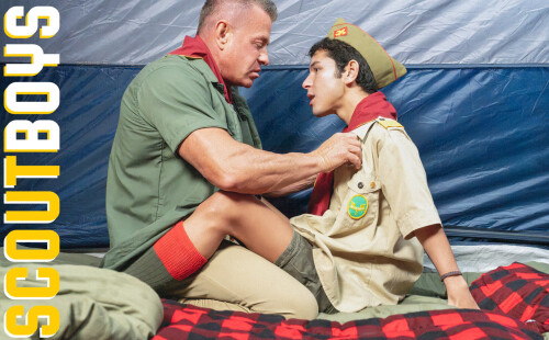Scout Leader Stretches Young Lad's Hole During Storm