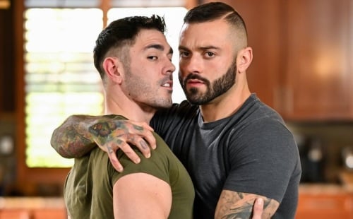 Hairy Bareback Top Drew Valentino Fucks Nico Coopa
