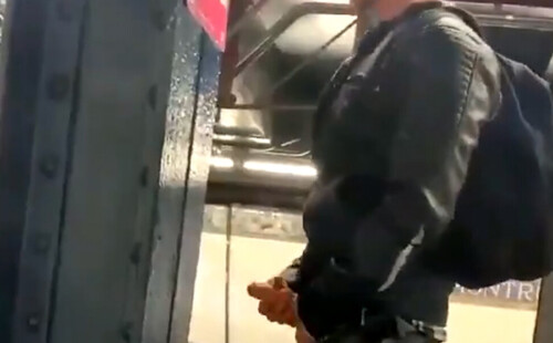 Guy wanking in public in the metro
