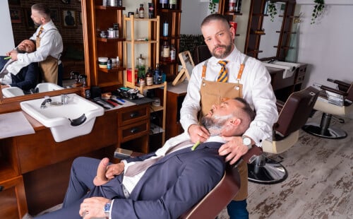 Handsome Barber Runs a Full-Service Shop!