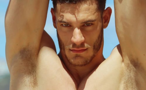 Spanish Hunk Model Ele Gets Wet