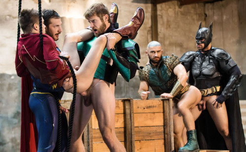 A super gay hero orgy