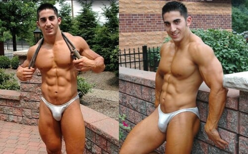 Muscle guy Justin showing clear penis outlines