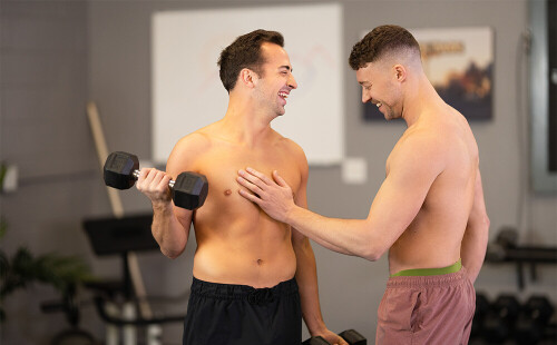 Sexy Jock Rides Newcomer's Cock & Shoots His Load