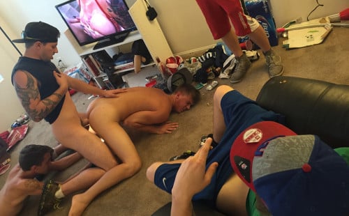 Tyler Sky Gets His Butt Gang-banged