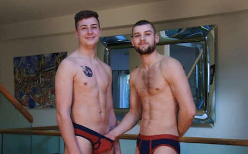 Str8 Rufus Fitzroy and Jack Harper shoot some cum together