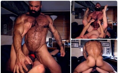 Hairy top Rogan Richards power fucks his bottom in “FUCK YEAH! 3”