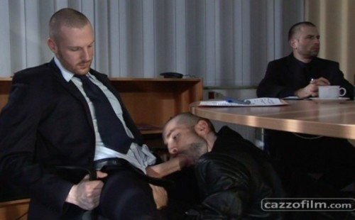 Hung suited getting blowjob and fuck