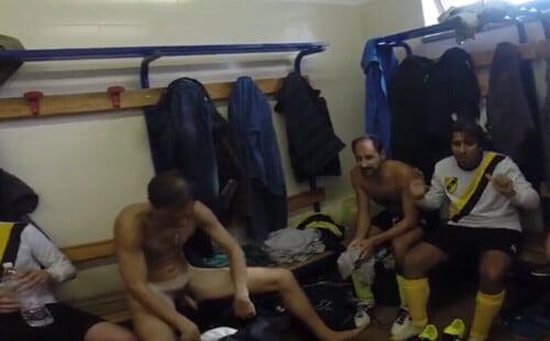 italian footballer with hairy cock caught naked in locker room