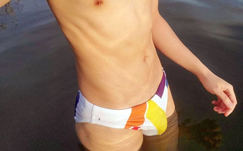 Day in White Speedos
