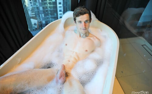 Brad Hunter solo nude in the bath