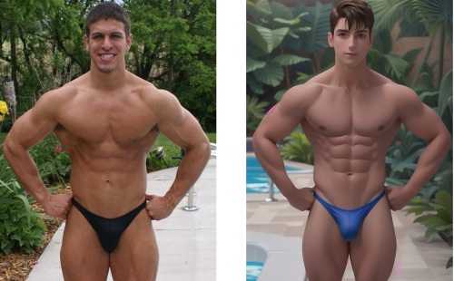 Muscle guy's body improved