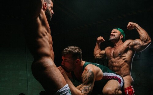 Rogan Richards, Massimo Arad & Aiden Tyler have raw three-way