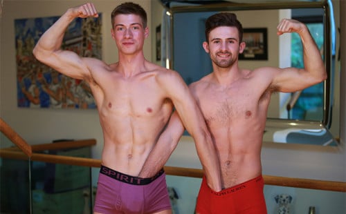  Straight Athletic Pups Ryan & Henry Suck Their 1st cock
