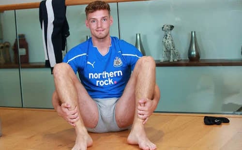 Straight boy Alfie Payne spurts his footballer cum