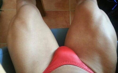 Sexy bodybuilder legs and bulge