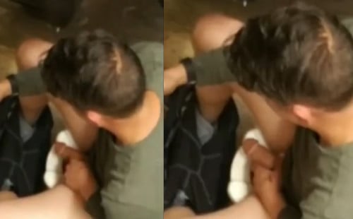 Handsome and horny: watch him stroking his cock