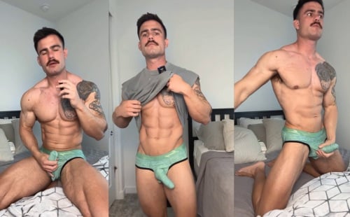 Jacking off in elephant underwear
