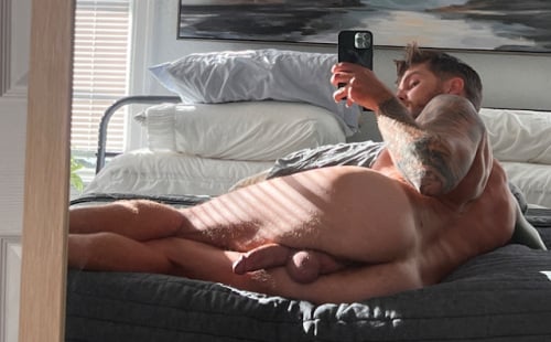 First rays of sun through my blinds on my body