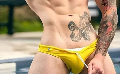 Tattoo'd Speedo Guy